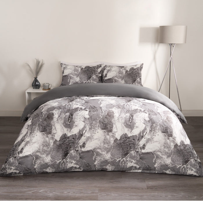 Marble Print Duvet Set  Reversible 🇬🇧
