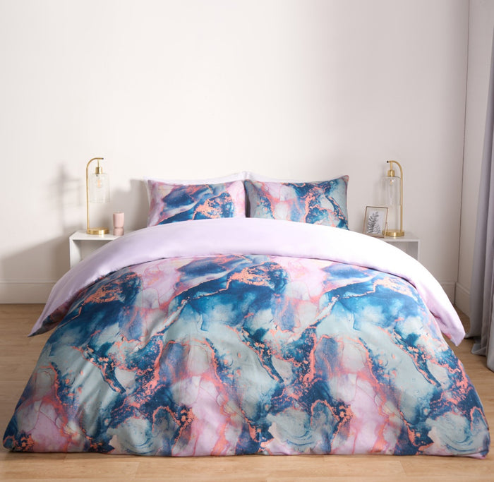 Marble Print Duvet Set  Reversible 🇬🇧