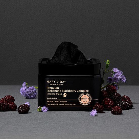 [Mary&May] Premium Idebenone Blackberry Complex Essence Mask 20EA/250g-Luxiface.com