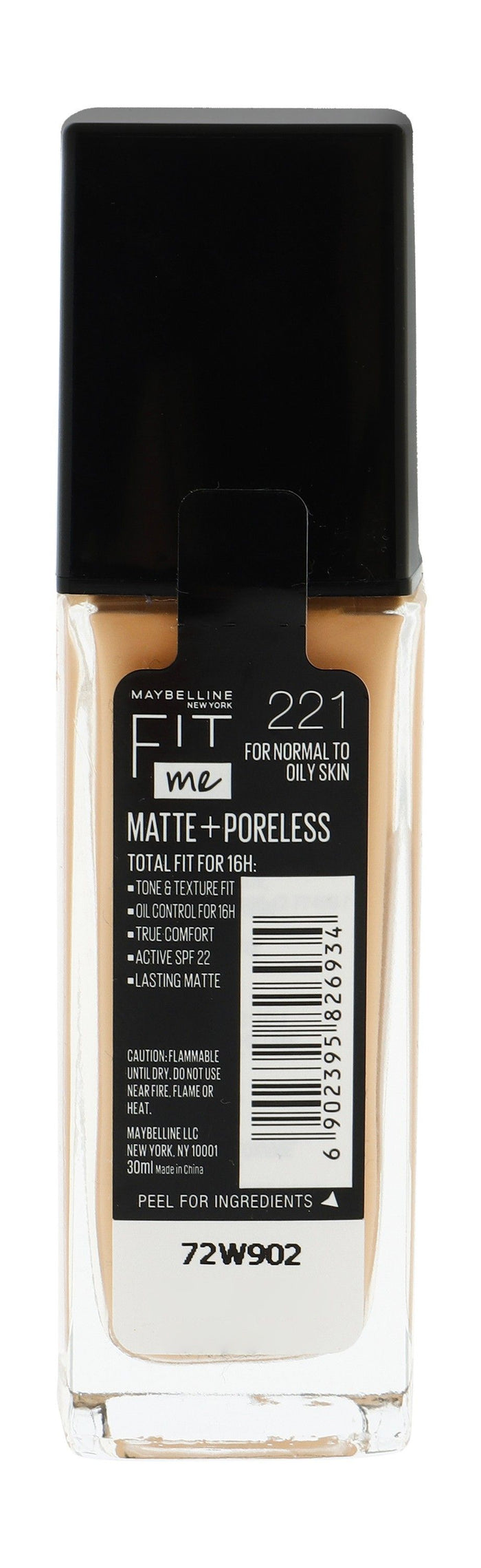 Maybelline Fit Me Matte Plus Poreless Liquid Foundation for Normal to Oily Skin SPF22 221, 30ml - Makkah Pharmacy