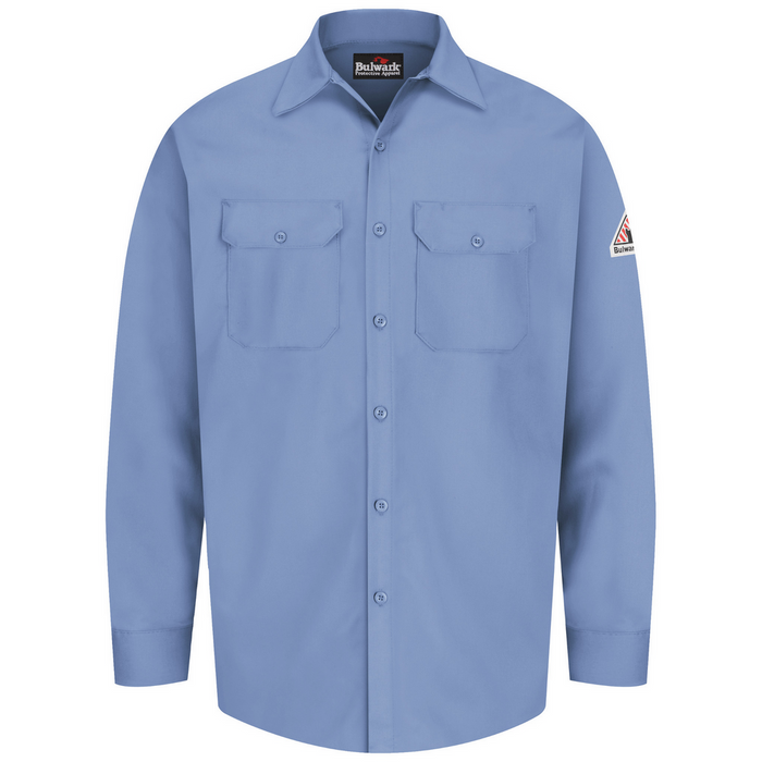 MIDWEIGHT EXCEL FR WORK SHIRT - LB-Light Blue | Bulwark SEW2