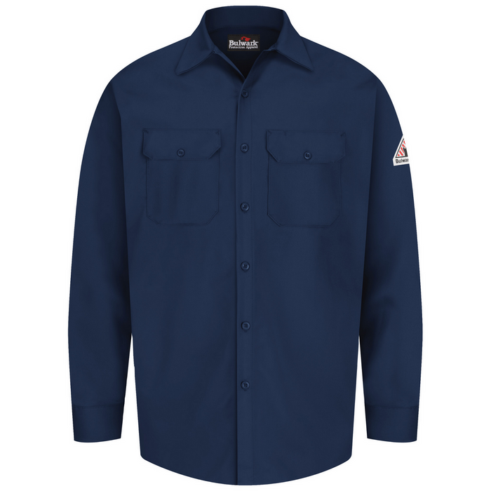 MIDWEIGHT EXCEL FR WORK SHIRT - NV-Navy | Bulwark SEW2