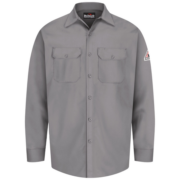 MIDWEIGHT EXCEL FR WORK SHIRT - SY-Silver Grey | Bulwark SEW2