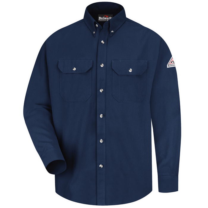 MIDWEIGHT FR DRESS UNIFORM SHIRT - NV-Navy | Bulwark SMU2
