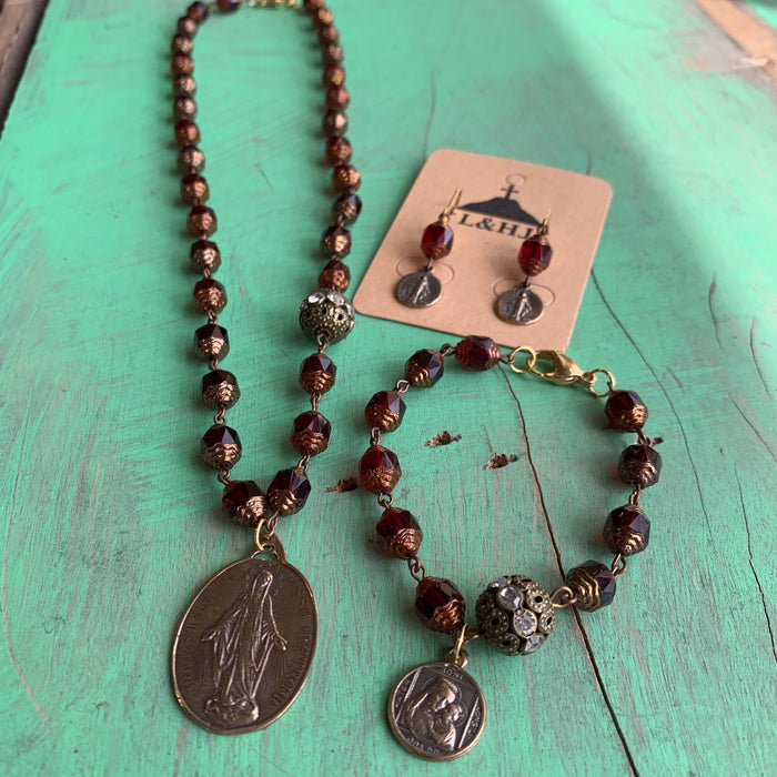 Miraculous Medal Red Set