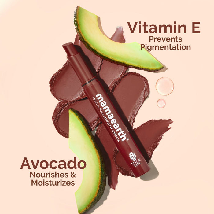 Moisture Matte LongStay Lipstick with Vitamin E & Avocado - 2g | Mocha Crush