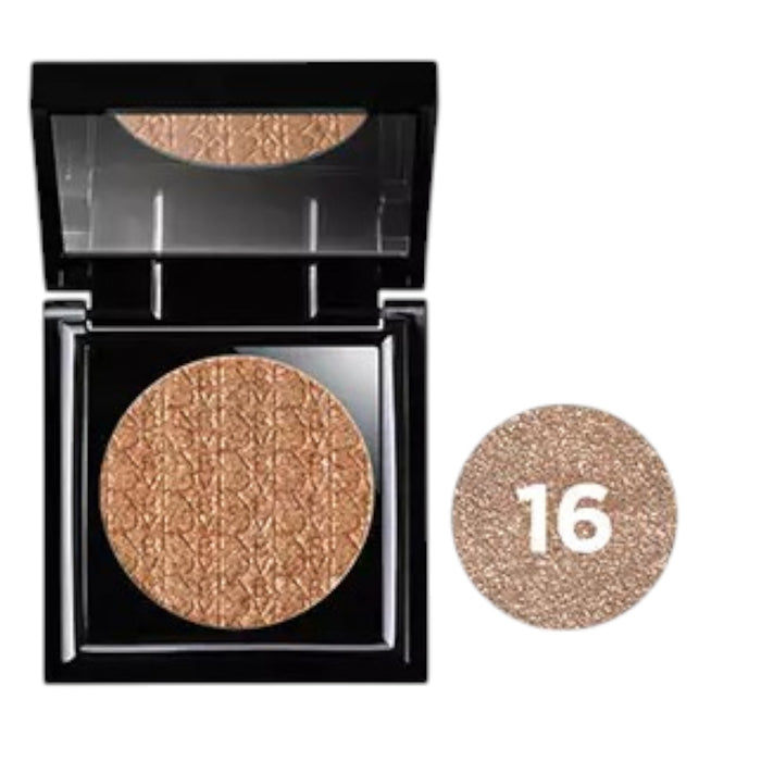 RVB The Make Up Mono Eyeshadow Pearly Golden Copper #16 in a single palette.