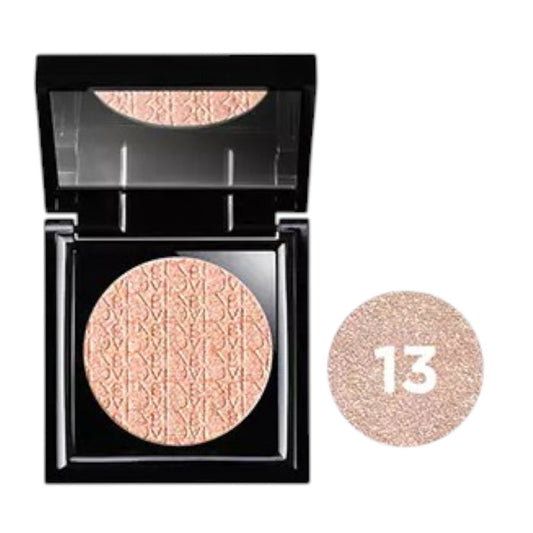 RVB The Make Up Mono Eyeshadow Pearly Light Rose #13 in a single palette.