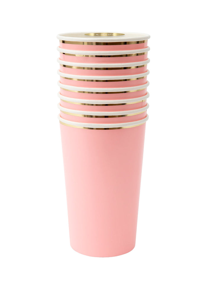 Meri Meri - Neon Coral Highball Cups -