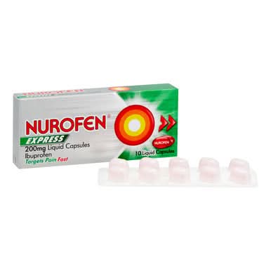 Nurofen Express 200mg Liquid 10 Liquid Capsules