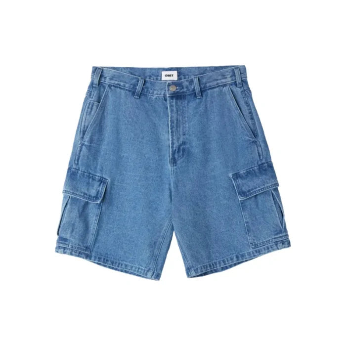Obey Baggy Denim Cargo Short Light Indigo