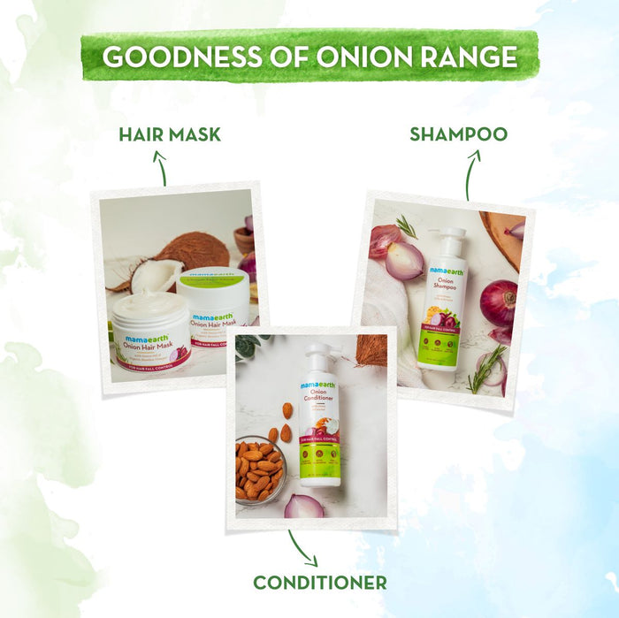 The goodness of onion range of Mamaearth
