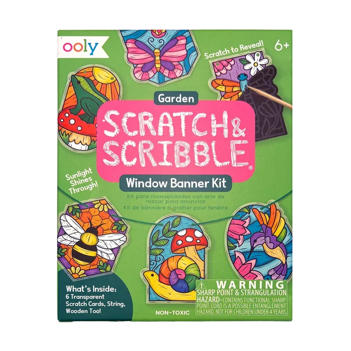 Ooly: Mini Scratch & Scribble: Window Banner Kit - Garden