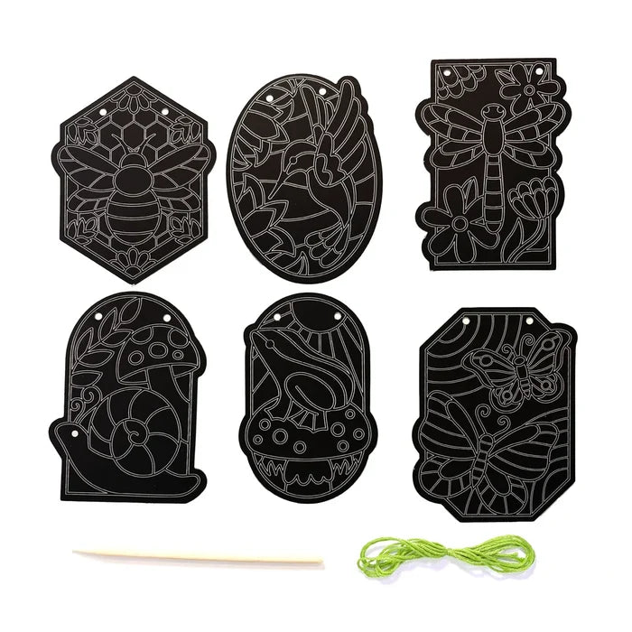 Ooly: Mini Scratch & Scribble: Window Banner Kit - Garden
