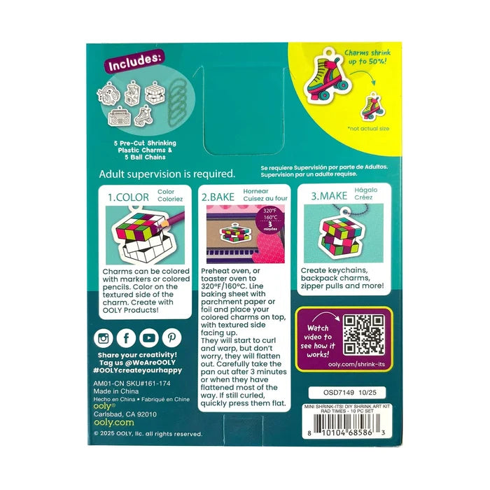 Ooly: Mini Shrink-Its! D.I.Y. Shrink Art Kit - Rad Times