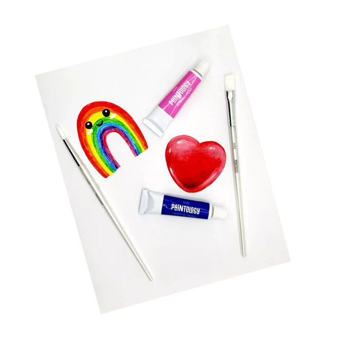 Ooly: Paintology Acrylic Paints + 2 Brushes - Classic Colors