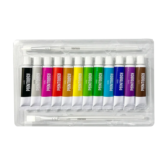 Ooly: Paintology Acrylic Paints + 2 Brushes - Classic Colors