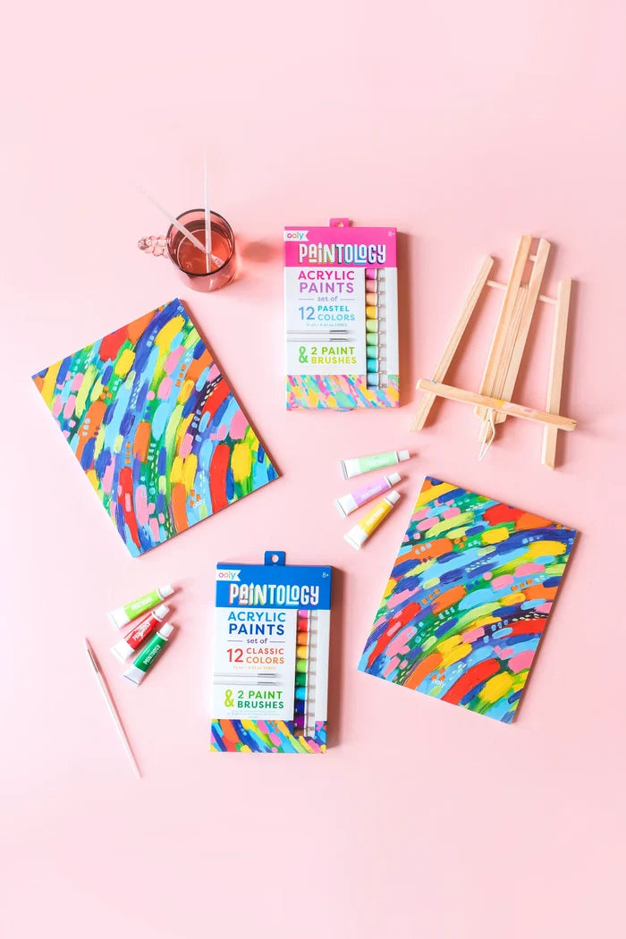 Ooly: Paintology Acrylic Paints + 2 Brushes - Classic Colors