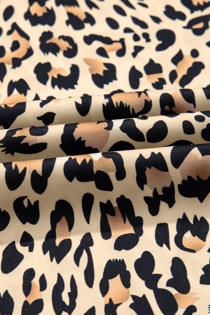 Parchment Leopard Drawstring Flowy Wide Leg Pants 🇨🇳