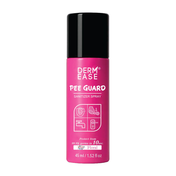 DermEase Pee safe spray bottle on a white background