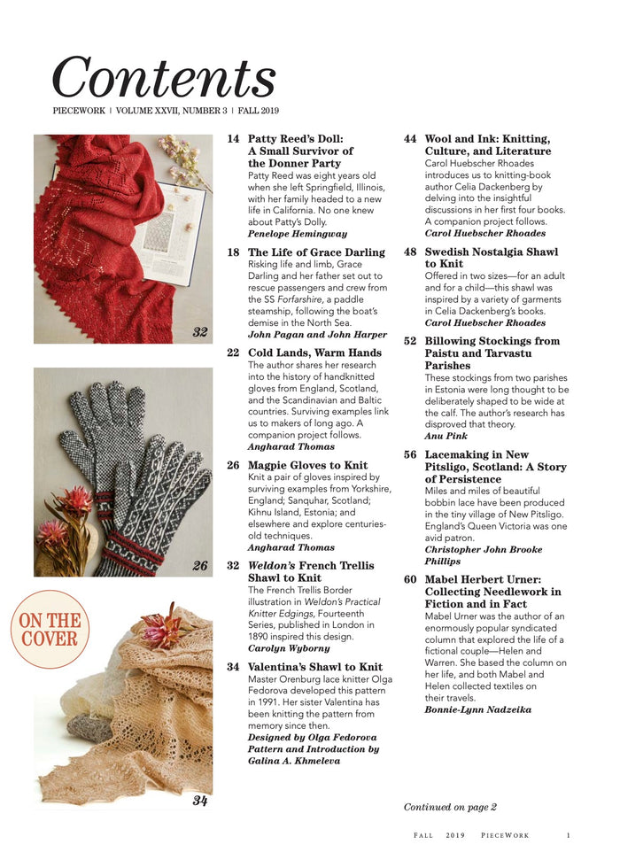 PieceWork Fall 2019 Print Edition