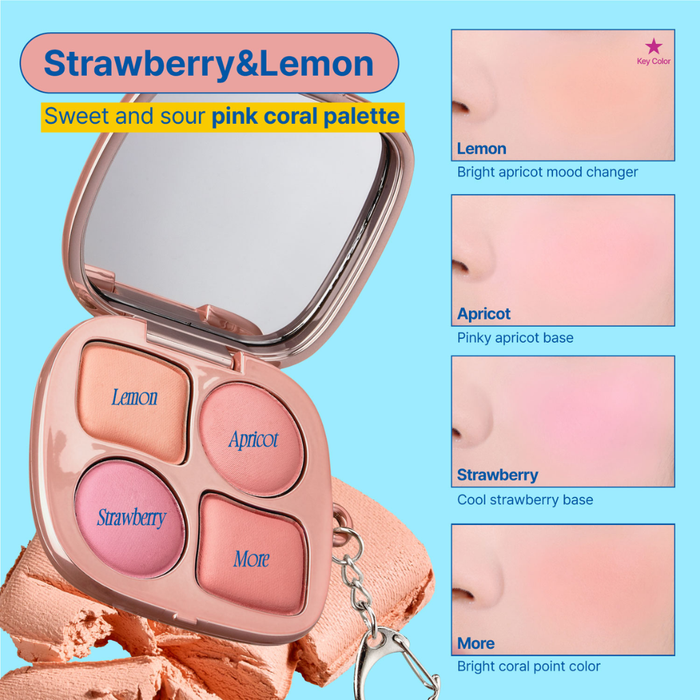 Fwee Pocket Cheek Palette #CP02 STRAWBERRY LEMON Nudie Glow Australia