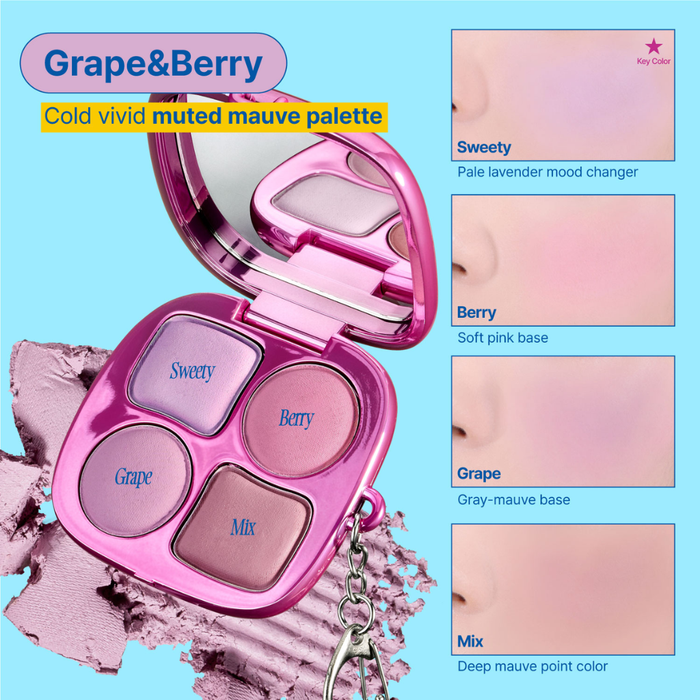 Fwee Pocket Cheek Palette #CP04 GRAPE BERRY Nudie Glow Australia