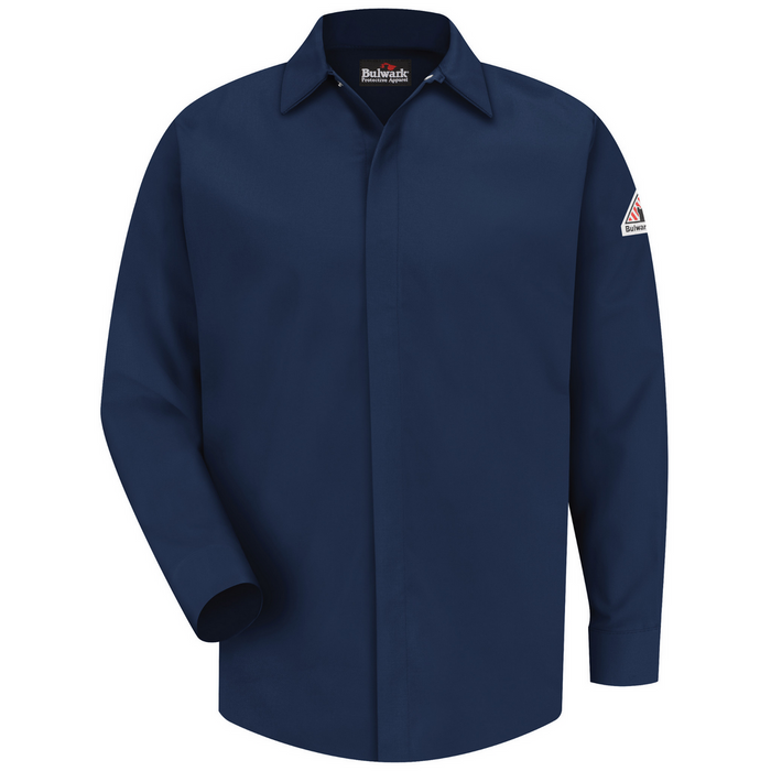 POCKETLESS CONCEALED-GRIPPER FR WORK SHIRT - NV-Navy | Bulwark SMS2