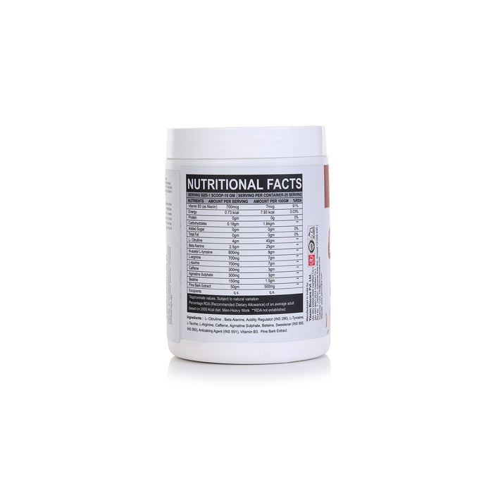 Nutritional facts label on a white container with a white background