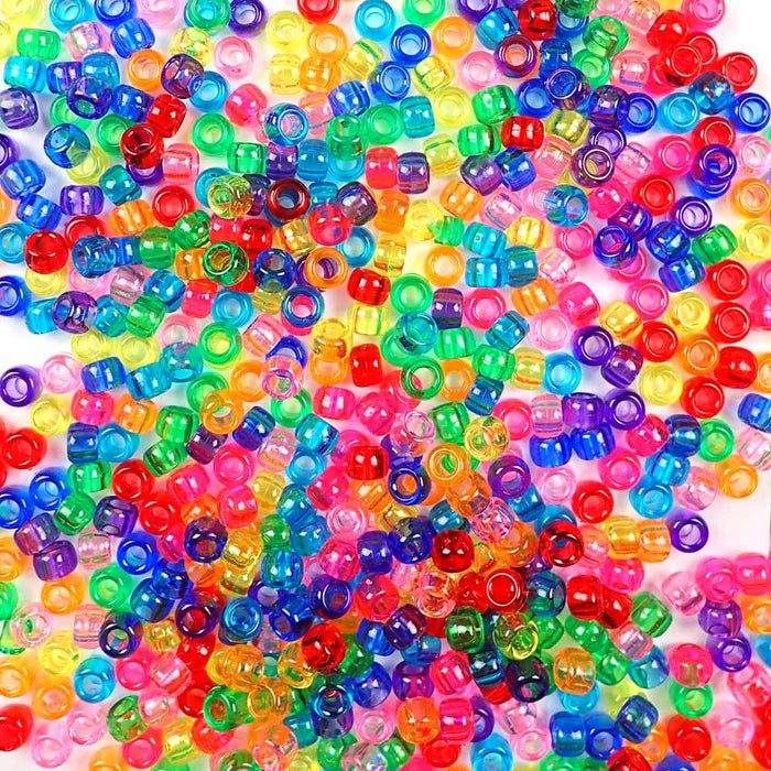 Rainbow Mixes Color Kit, 5 mixes, Plastic Pony Beads 6 x 9mm, 1250 beads total