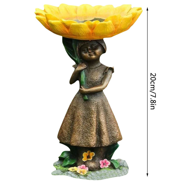 Resin Sunflower Bird Bath Ornament Garden Garden Gnome Crafts 🇨🇳