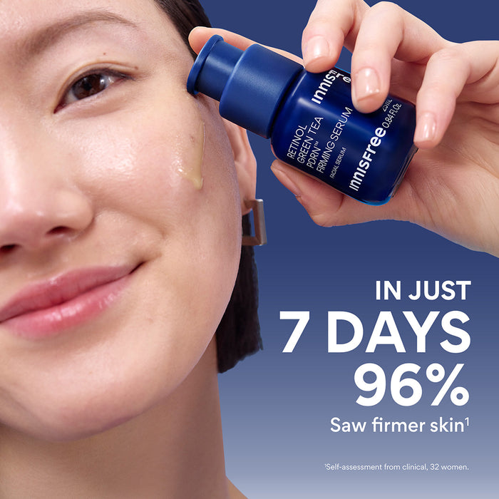 Retinol Green Tea PDRN™ Firming Serum: in just 7 days 96% saw firmer skin model holding serum