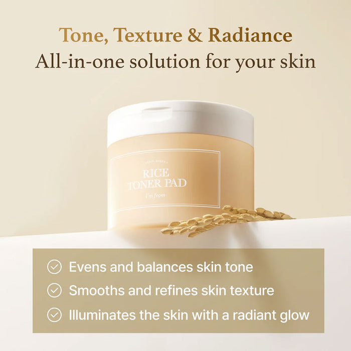 I'm From Rice Toner Pad Nudie Glow Australia
