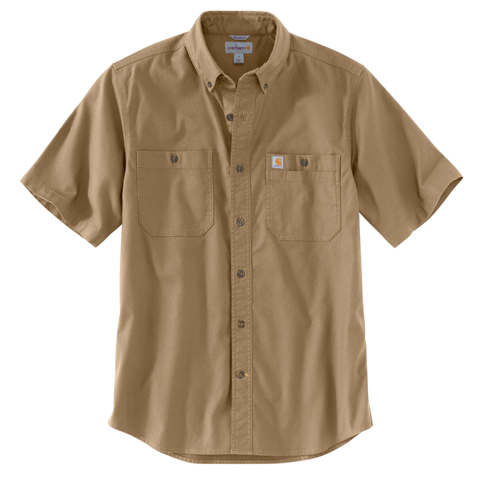 RUGGED FLEX RIGBY SHORT SLEEVE WORK SHIRT - 253-Dark Khaki | Carhartt 103555
