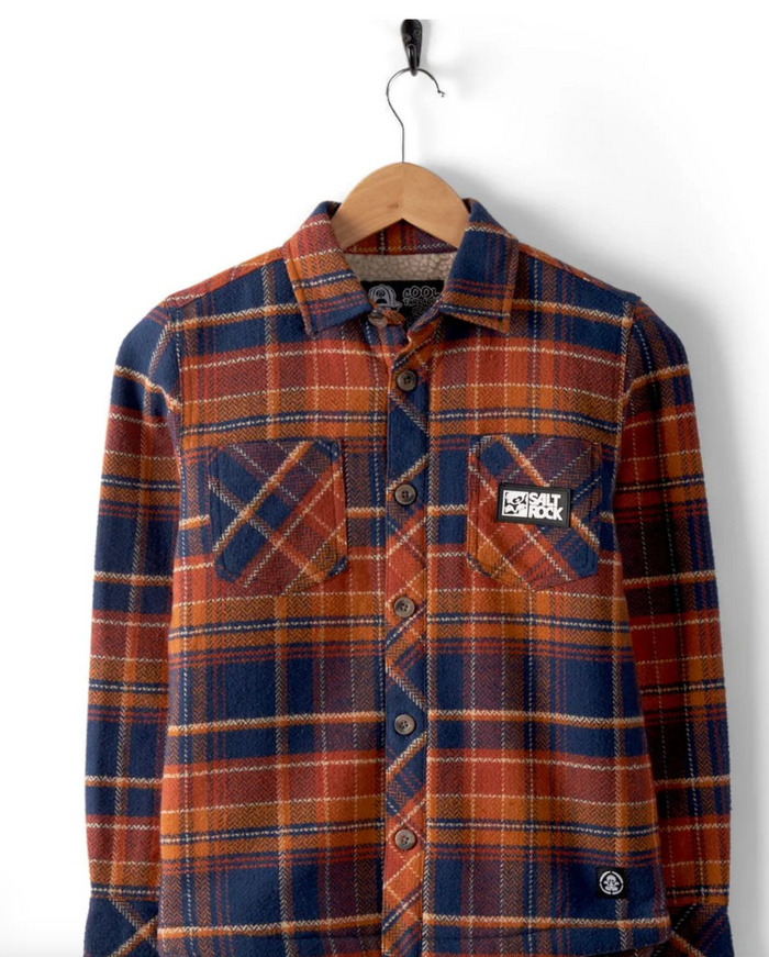 Saltrock Cabin - Toddler Sherpa Lined Shacket - Orange =SALE=