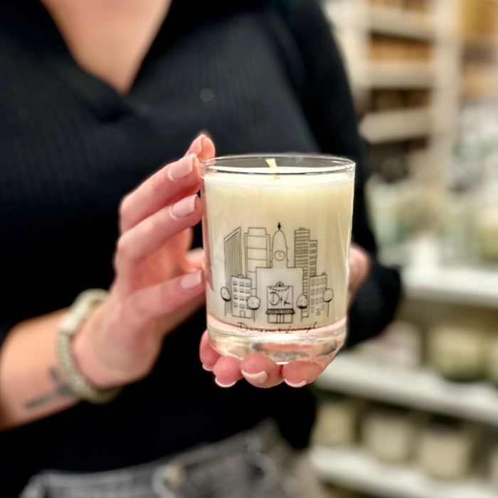 Sea Glass Candle - Philadelphia Skyline Glass