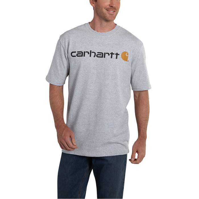 SIGNATURE LOGO SHORT SLEEVE T-SHIRT - HGY-Heather Gray | Carhartt K195