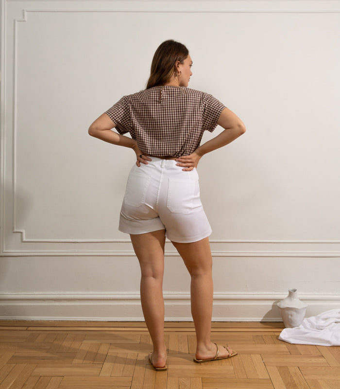 Loup - Simone High Waist Shorts - White -