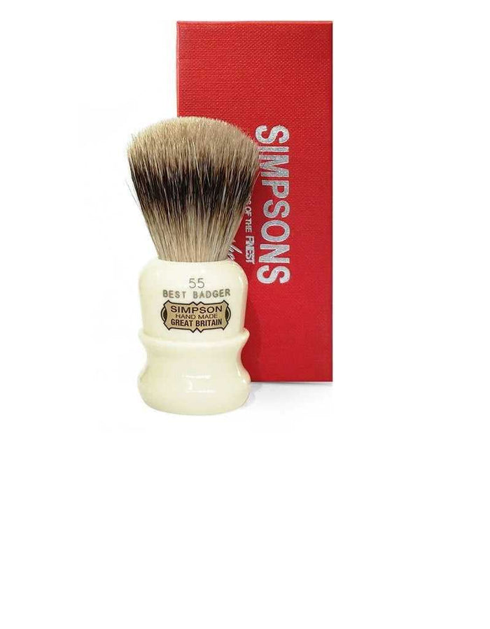 Simpson 55 Best Badger Shaving Brush with red box