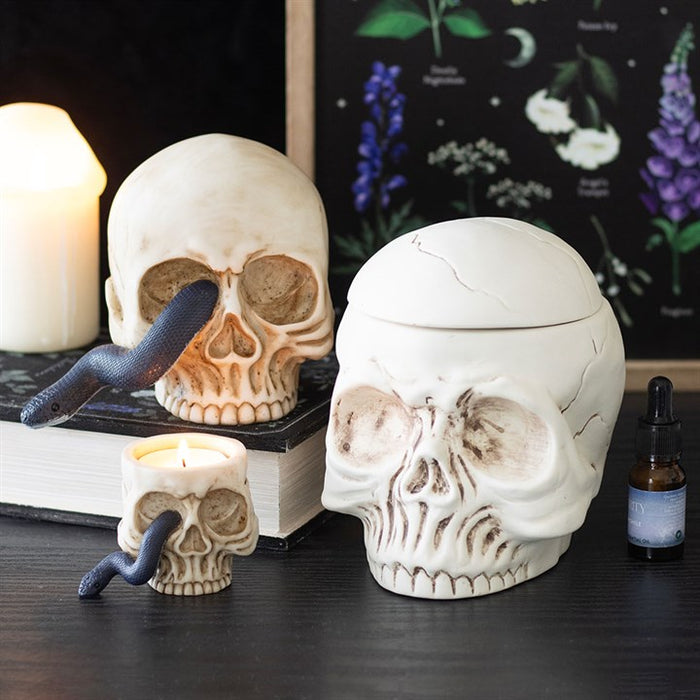 Skull Tealight Holder with Snake 🇬🇧