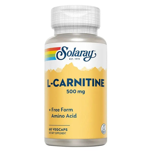 Solaray L- Carnitine 500mg Veg Capsules, Pack of 60's Solaray