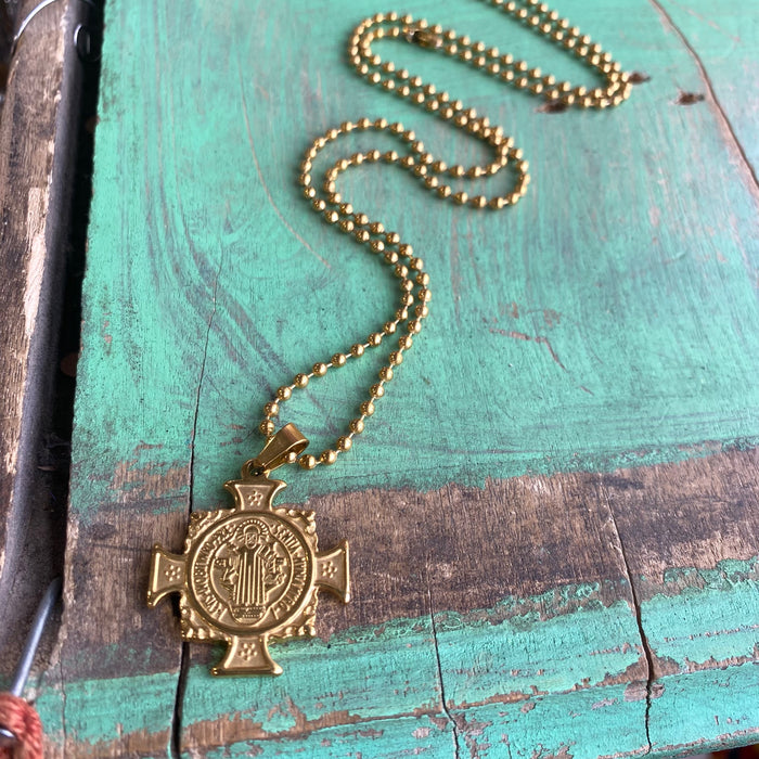 St Benedict Cross Ball Chain