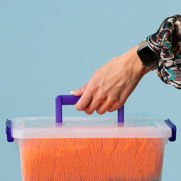 Stackable Storage Bin with Secure Bucked-up Lid 5.4Qt 6 Pack - IRIS USA, Inc.