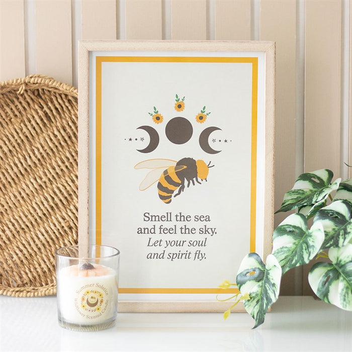 Summer Solstice Bee Framed Wall Art Print 🇬🇧
