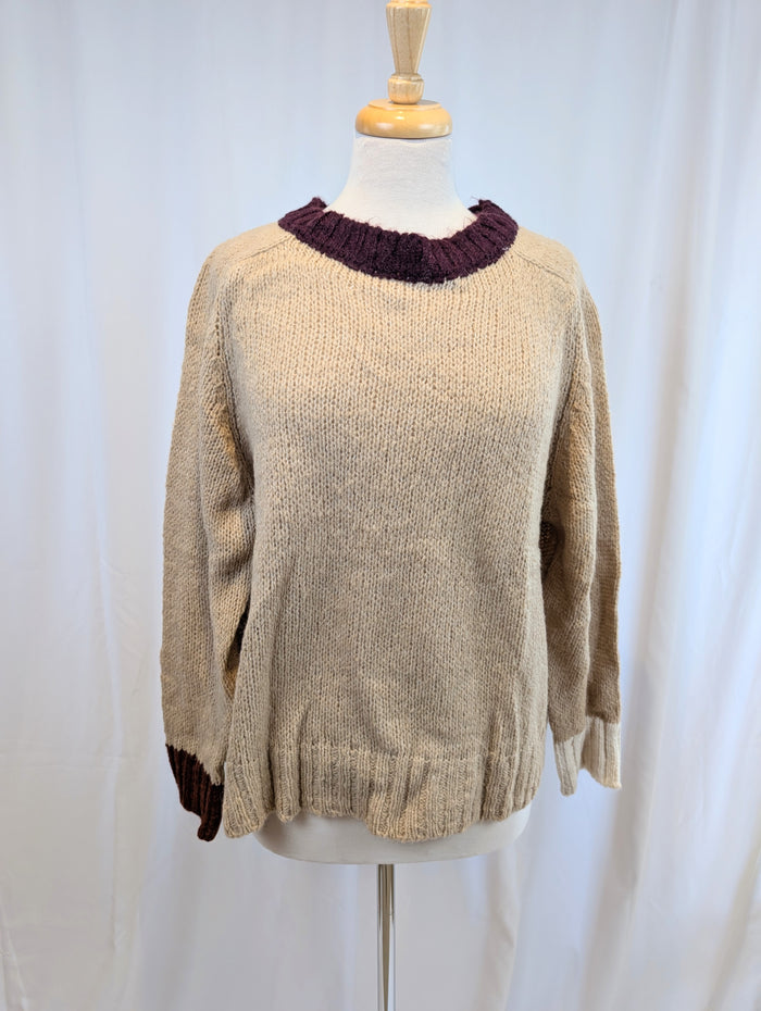 Suzy D London Farris Contrast Trim Soft Knit Sweater - Precious Sparkle