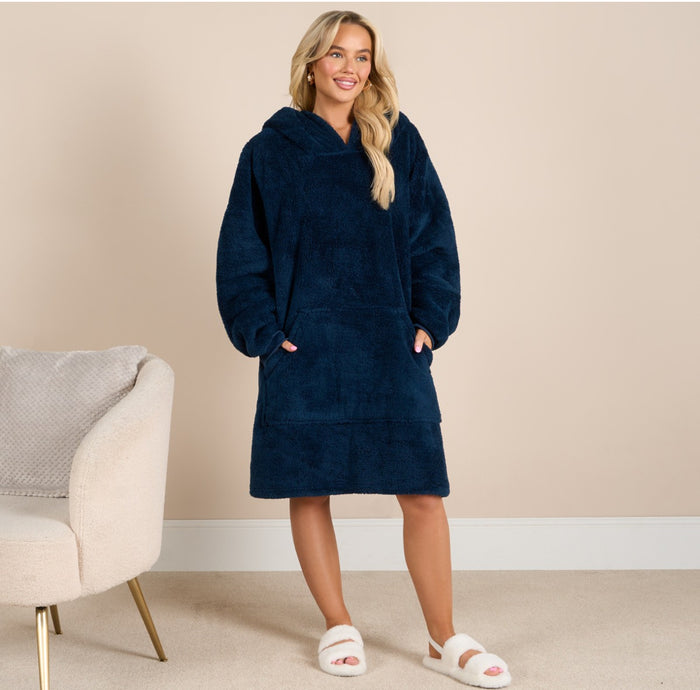 Teddy Fleece Sherpa Reverse Hoodie Blanket 🇬🇧