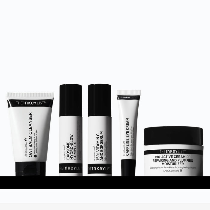 Collection of The Inkey List skincare products on a white background