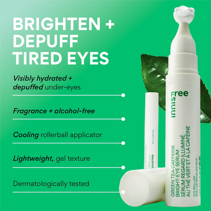 brighten and de-puff tired eyes: green tea eye serum benefits