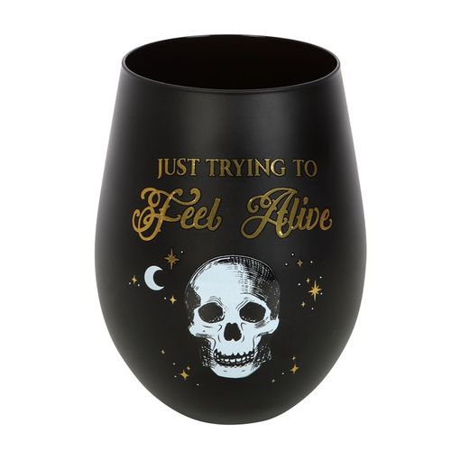 Trying to Feel Alive Stemless Wine Glass 🇬🇧