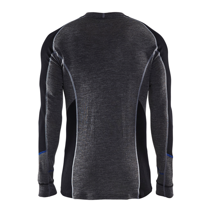 UNDERWEAR MERINO CREW NECK TOP - 9699-Grey Black | Blaklader 48971732